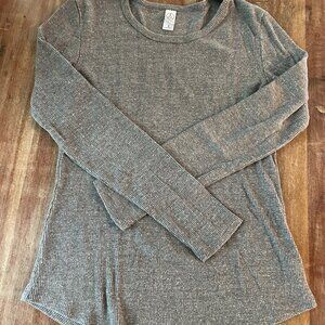 Alternative Apparel S heather grey thermal long-sleeved t-shirt with curved hem